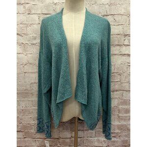 Bill Baber Open Front Cardigan Sweater Womens Scotland Celtic Linen Silk O/S NEW